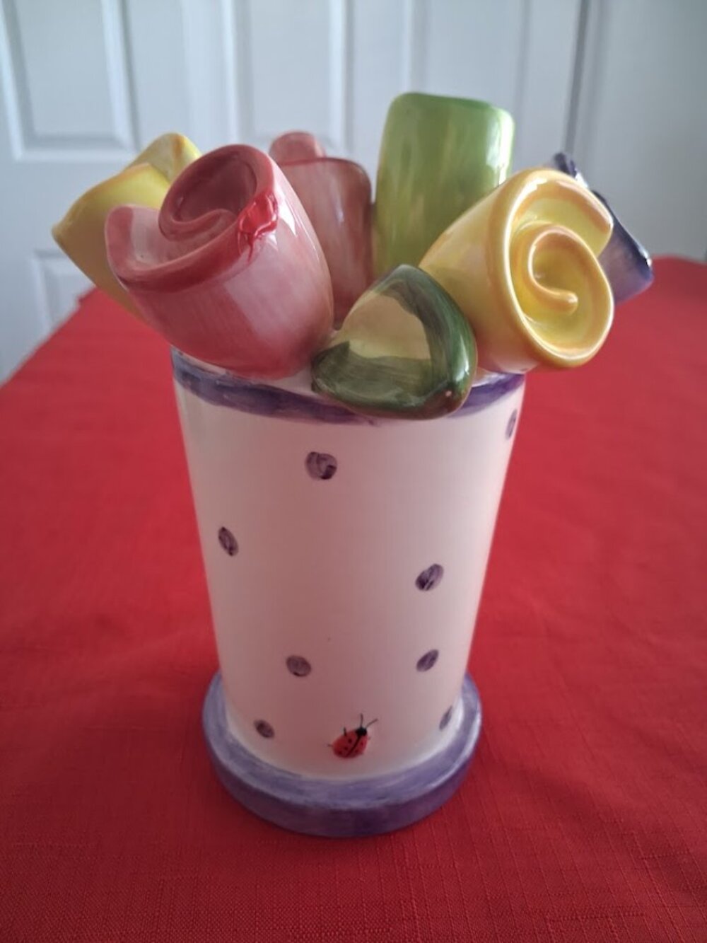 Vintage 2002 Marianne Richmond Art from the Heart Ceramic Flower Vase
